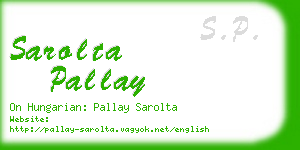 sarolta pallay business card